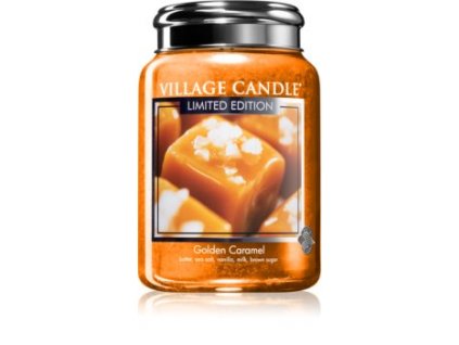Village Candle Golden Caramel 602g Glas-Duftkerze mit Butter, Rohrzucker und Karamell
