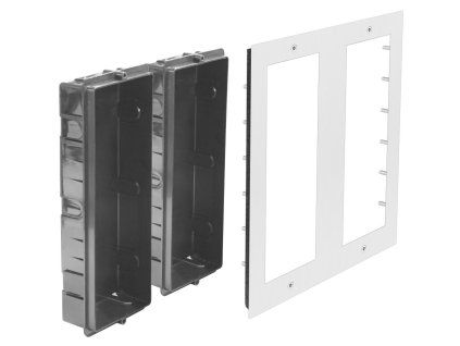 XtendLan rámeček zapuštěný pro 2x3 moduly (DPC-D2D81 a DPC-D281)  Rámeček, pro 3x2 moduly, zapuštěná montáž, montážní box součástí, IP/D2 systém, pro DPC-IP81 a DPC-D281
