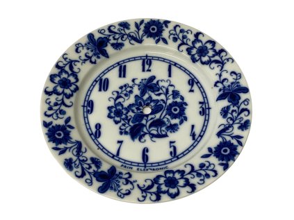 Porcelánový ciferník / talíř PRIM Electronic – vzor Cibulák (bez strojku)