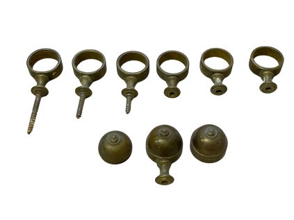 antikové mosazné kování- celek 9ks