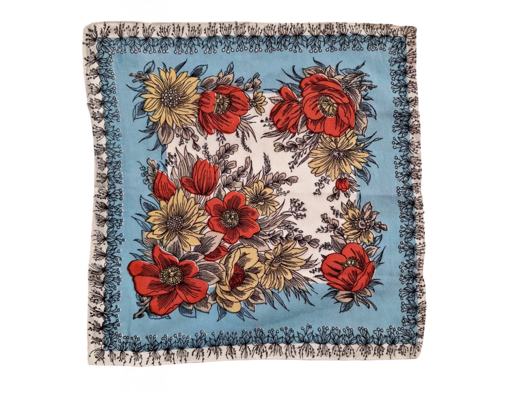 1. Starožitná móda retro móda starožitný šátek do saka vintage móda květiny růže kapesníček starožitné šperky starožitnosti Antik Kureš