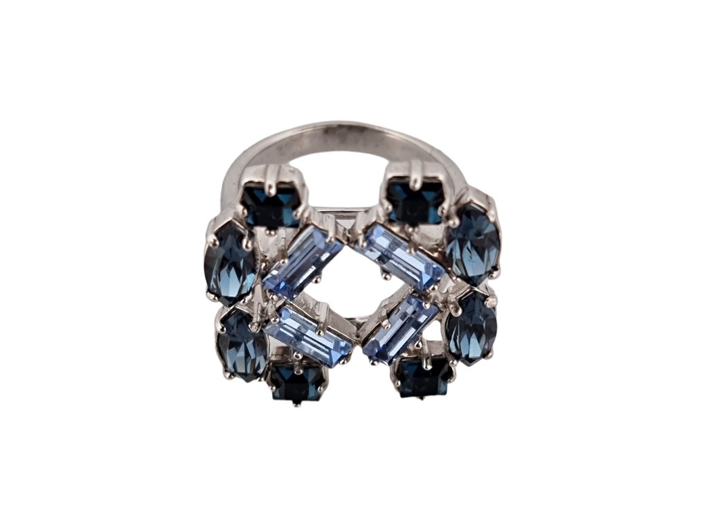 1. Starožitný prsten designový prsten stříbrný prsten modrý kámen extravagantní prsten starožiné šperky Antik Kureš starožitnosti antique jewellery antiquities
