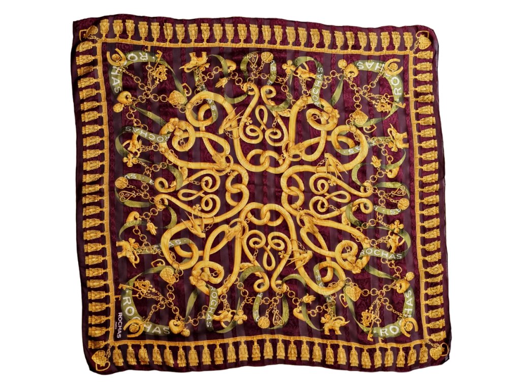 1. Starožitná móda retro móda starožitný šátek hedvábný šátek pro štěstí 13 podkova vintage starožitnosti starožitné šperky Antik Kureš vintage scarf Rochas Paris
