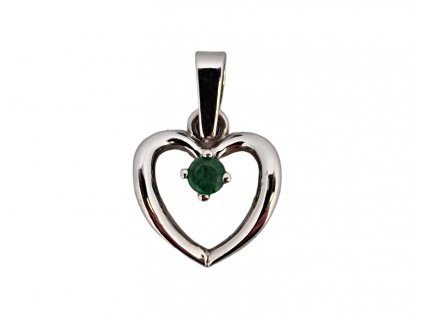 Smaragdové srdce bílé zlato srdíčko smaragd starožitné šperky Antik Kureš I.