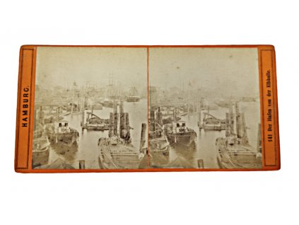 Stereo 3D pohlednice Hamburg filokartie starožitnosti Antik Kureš I.