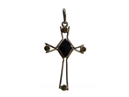 1. Art Deco oboustranný křížek kříž starožitné šperky starožitná bižuterie Antik Kureš starožitnosti art deco cross jewellery antiquities