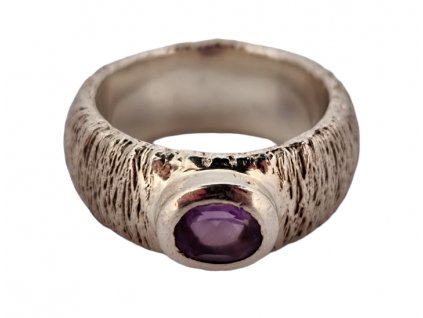 1. Luxusní stříbrný plastický prsten starožitný prsten s ametystem ametyst starožitné šperky Antik Kureš starožitnosti antique jewellery antiquities antique ring