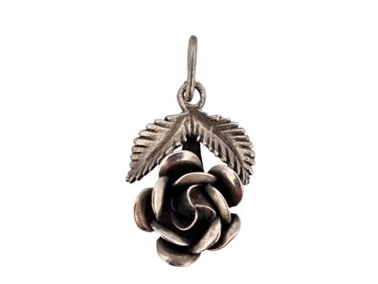 1. Stříbrný přívěsek růže růžička květina starožitný přívěsek starožitné šperky Antik Kureš starožitnosti antique jewellery rose