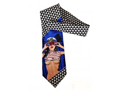 1. Retro kravata vintage námořnice nahá žena námořník loď moře Antik Kureš starožitnosti starožitná móda Andrew´s Ties nude woman tie vintage