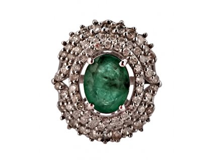 1. Zlatý smaragdový prsten starožitný smaragdový prsten prsten se smaragdy smaragdem smaragd starožitné šperky starožitné prsteny Antik Kureš drahokamy diamantový prsten diamanty