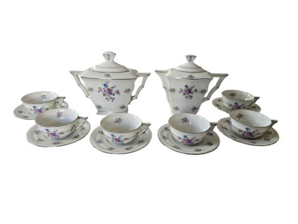 1. Starožitný art deco porcelánový servis starožitný porcelán starožitný šálek starožitnosti Antik Kureš starožitný servis Stará Role art deco porcelán art deco servis set