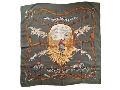 1. Starožitná móda retro móda starožitný šátek k koně starožitnosti starožitné šperky Antik Kureš Hermés Paris Hermes le bien aller Jean de Fougerolle koňský šátek