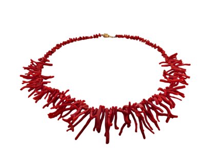 1. Starožitný zlatý korálový náhrdelník mořský korál starožitný koliér collier colier korálový náhrdelník náhrdelník z korálu starožitné šperky Antik Kureš šperk z korálu