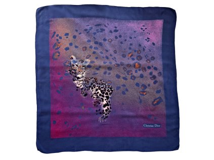 1 starozitny satek christian dior znackovy satek luxusni moda retro starozitne sperky antik kures luxusni darek pro zenu ruze fialovy leopard s divokou selmou lev tygr