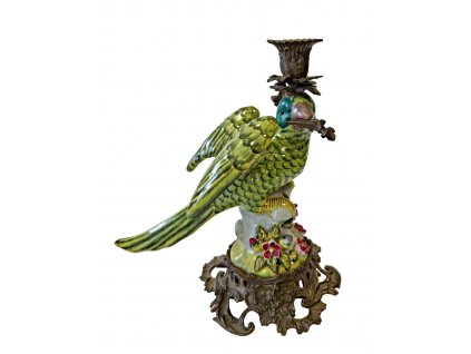 Svícen papoušek starožitnosti papoušek starožitný porcelán Antik Kureš I.