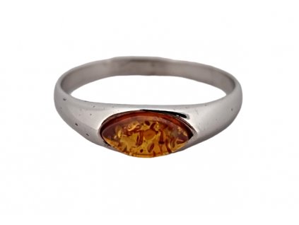 Jemný prsten s jantarem amber jantar Antik Kureš starožitné šperky I.