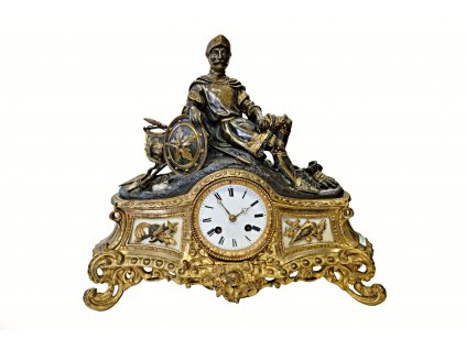 1. Hodiny s římským vojákem Antik Kureš starožitné hodiny antique clock