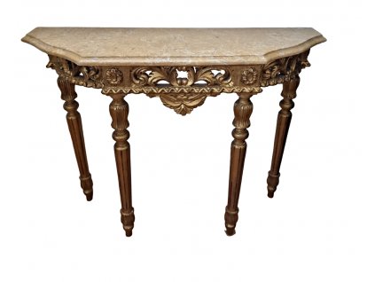 Konzolový stolek menší zlacený mramor Antik Kureš starožitný nábytek I.