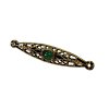 2. Podlouhlá mřížkovaná brož se zeleným kamenem starožitná brož starožitné šperky Antik Kureš antique brooche
