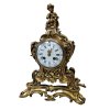 Bronzové hodiny na pevné konzolce se sochou rytce Antik Kureš starožitné hodiny II.