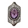 1. Stříbrný masivní prsten s ametystem art deco prsten art deco šperky starožitný prsten starožitné prsteny starožitné šperky Antik Kureš starožitnosti starožitné stříbro ametyst extravagantní