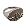 2. Stříbrný prsten s hadem hadí prsten prsten achát zelený kámen smaragd chromdiopsid starožitné prsteny starožitný prsten starožitné šperky Antik Kureš autorské šperky
