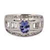 1. Stříbrný prsten s tanzanitem tanzanitový prsten prsten s tanzanity tanzanitové šperky starožitné prsteny starožitný prsten starožitné šperky Antik Kureš topaz tanzanit