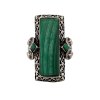 1. Starozitny stribrny art deco prsten s malachitem malachitovy prsten s malachity malachitove sperky starozitne prsteny starozitne sperky Antik Kureš antik sperky prsteny