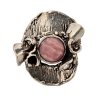 1. Stribrny starozitny prsten s rodochrozitem starozitne prsteny starozitne sperky autorske art deco sperky antik sperky antik prsten Antik Kureš rodochrozit ruzenin ruzovy
