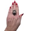 6. Luxusní stříbrný prsten Gucci lví hlava lev šelma starožitné prsteny starožitné šperky antik šperky starožitný prsten antik prsten antik kureš obsidián onyx