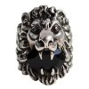 1. Luxusní stříbrný prsten Gucci lví hlava lev šelma starožitné prsteny starožitné šperky antik šperky starožitný prsten antik prsten antik kureš obsidián onyx