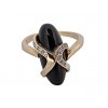 Zlatý prsten s onyxem a diamanty Antik Kureš starožitné šperky II.
