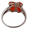 Stříbrný prsten ohnivý opál Antik Kureš starožitné šperky V.