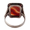 Stříbrný prsten s žíhaným achátem Antik Kureš starožitné šperky V.