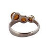 Stříbrný prsten se třemi jantary jantar amber Antik Kureš starožitné šperky VI.
