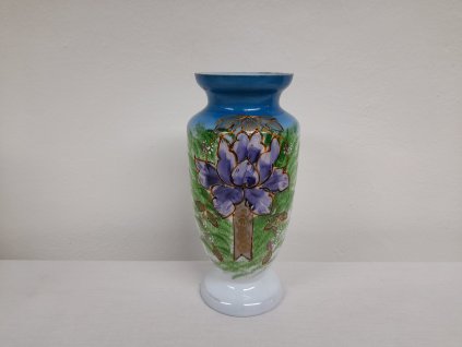 Skleněná váza, mléčné sklo