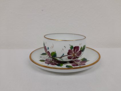 Šálek s podšálkem, mléčné sklo