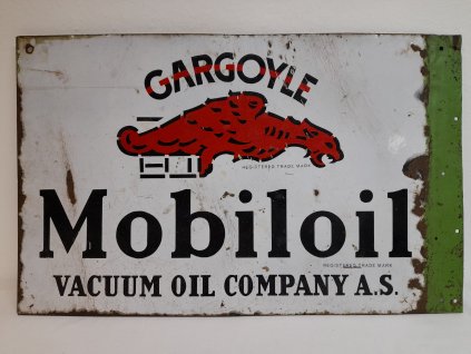 Reklamní cedule na motorový olej Gargoyle mobiloil