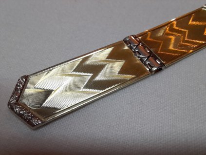 Art Deco zlatý šatlén na kapesní hodinky