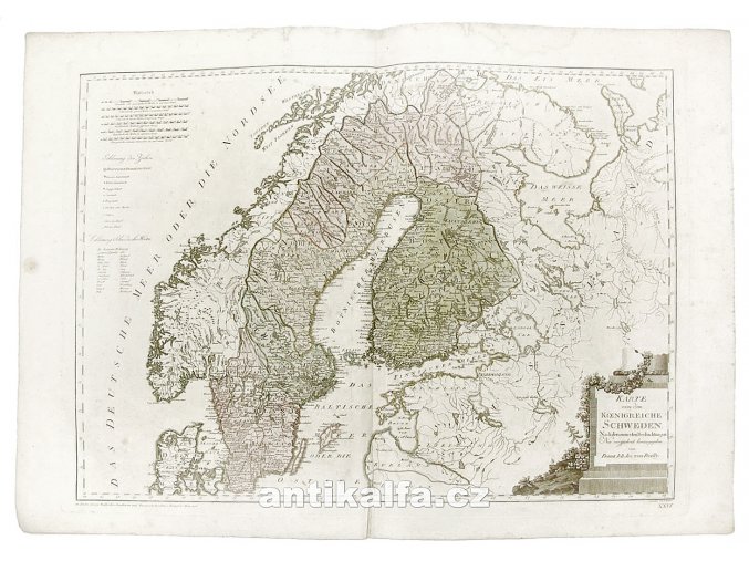 Karte von dem Koenigreiche Schweden