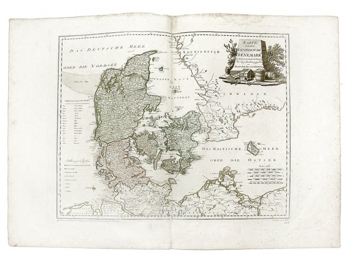 Karte von dem Koenigreiche Daenemark
