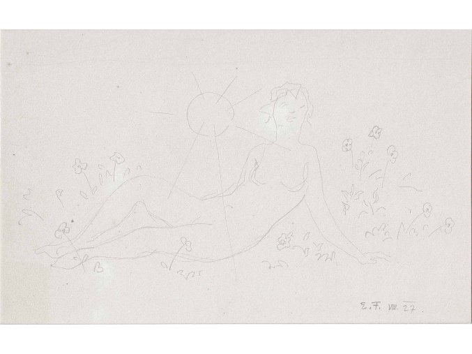 Akt na kvetoucí louce