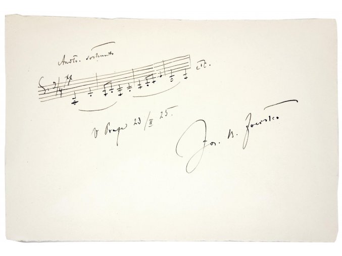 Signovaná notace z opery Eva
