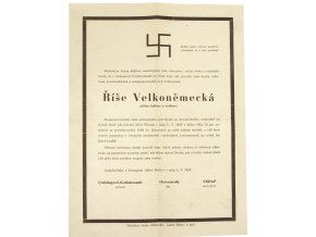 Umrtní list Říše Velkoněmecké
