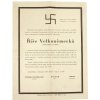 Umrtní list Říše Velkoněmecké