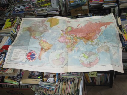 Politická a komunikační mapa světa ke knize Past na rovníku Hanzelky a Zikmunda (reprint)
