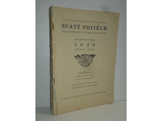 Svatý Vojtěch: Kalendář družstva Vlast pro katolický československý lid na obyčejný rok 1929 roč. XXVIII.