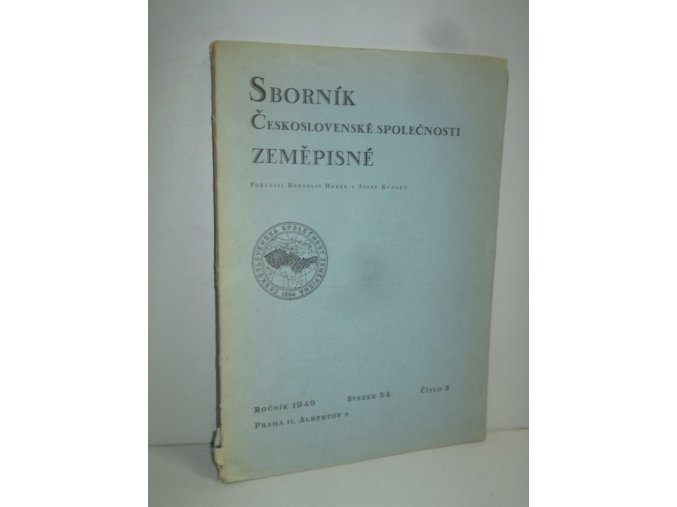 Sborník Československé společnosti zeměpisné  roč. 1949, svazek 54, číslo 2