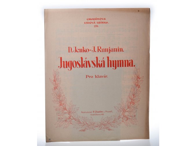 Jugoslávská hymna : pro klavír