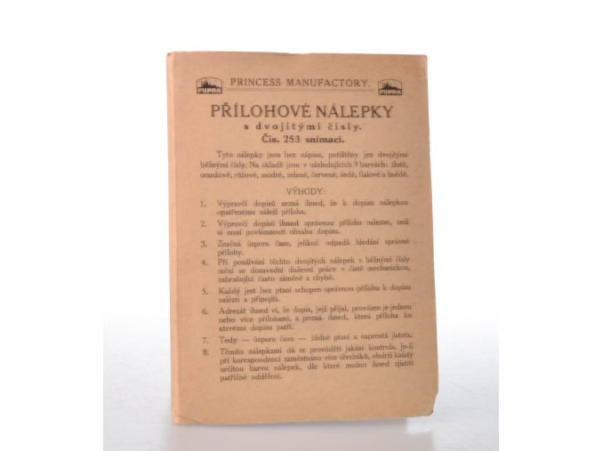 Přílohové nálepky s dvojitými čísly. Čís.253 snímací